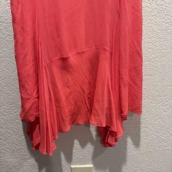 A.L.C. Silk Myron Dress Women’s 10 Sleeveless Asymmetrical Coral Drop Waist - Picture 5 of 12